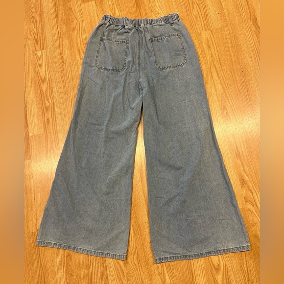 Cider Closets Happy Hour Wide-Leg Jean Pants with Drawstring Sz L - Picture 3 of 4